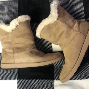 Tan woman’s Joe boxer booties , size 11